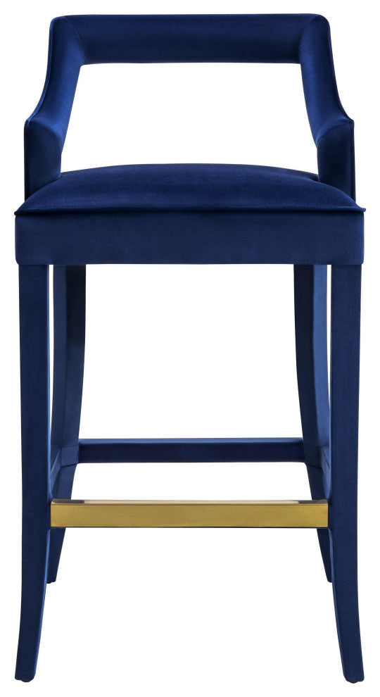 TOV Furniture Tiffany Navy Velvet Counter Stool