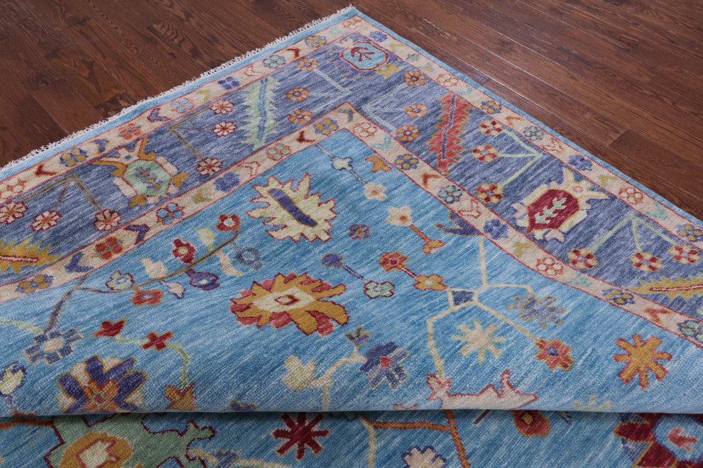 10' 1" X 13' 9" Turkish Oushak Hand Knotted Wool Rug - Q13285