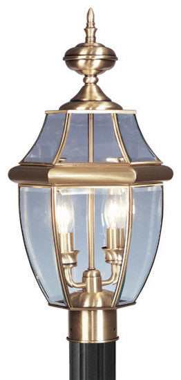 Monterey Outdoor Post Head, Antique Brass