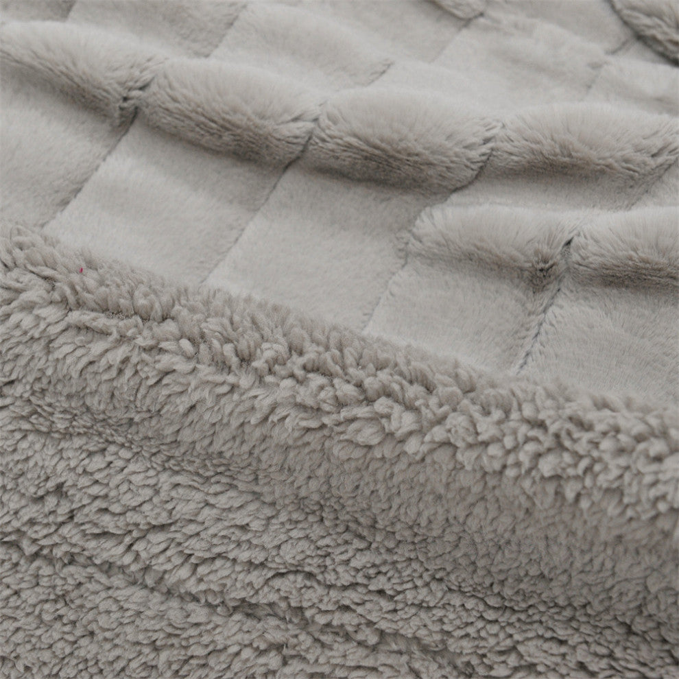 Super Mink Faux Fur Throw Blanket, Pure Cashmere, 50"x60"
