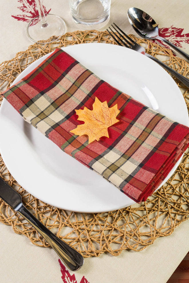 Pum-Packin Spice Plaid Na-Packin, Set Of 6