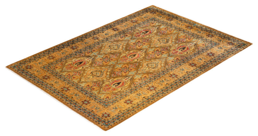 Mogul, One-of-a-Kind Hand-Knotted Area Rug Yellow, 6'1"x8'10"