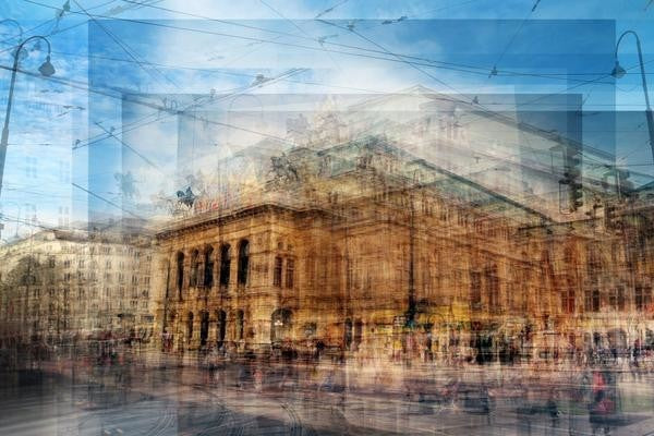 "Vienna Opera House" Painting Print on Wrapped Canvas, 18"x12"