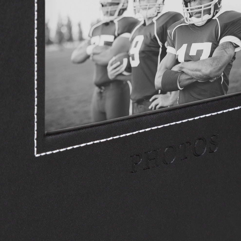 Debossed Faux Leather Photo Album Set, Black 40 Photos