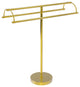Free Standing Double Arm Towel Holder, Polished Brass
