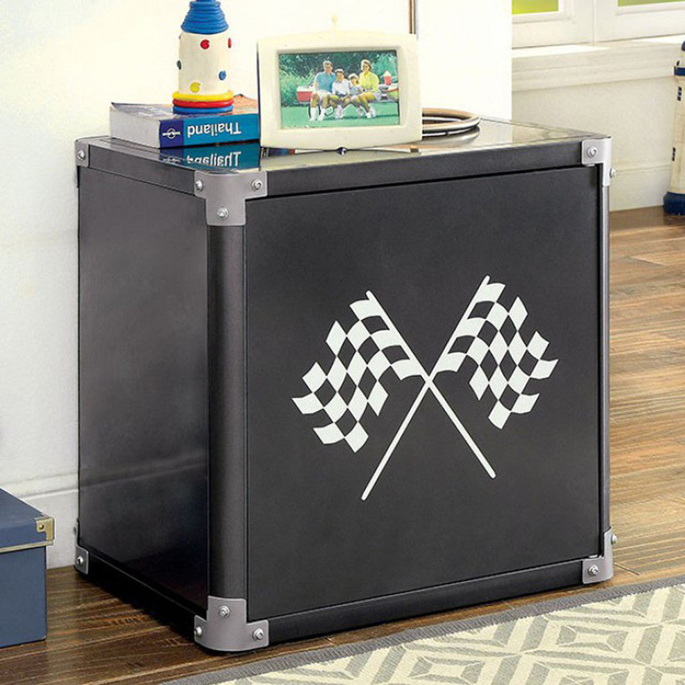 GT Racer Contemporary Night Stand, Gun Metal