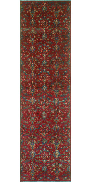 Fine Vintage Distressed Quintin Red/Blue-Grey Runner, 3'3 x 12'10