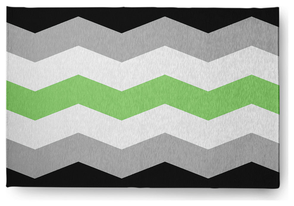 Agender Chevron Chenille Rug, Agender Chevron, 2'x3'