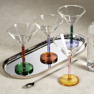 Vireo 4-Piece Martini Glass Set, Amber & Green