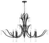 Quorum International 620-8 Majesty 8 Light 45"W Taper Candle - Matte Black