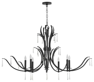 Quorum International 620-8 Majesty 8 Light 45"W Taper Candle - Matte Black