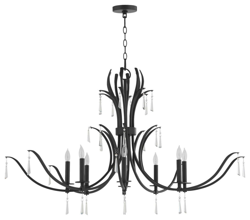 Quorum International 620-8 Majesty 8 Light 45"W Taper Candle - Matte Black