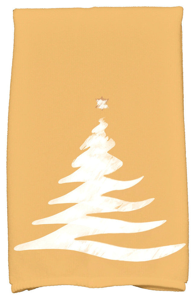 Wishing Tree Holiday Geometric Print Kitchen Towel, Gold