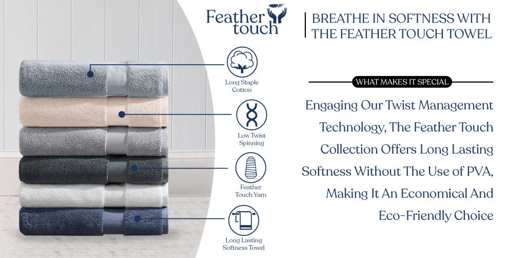 Delara 100% Organic Cotton Plush Wash Cloths, Set of 6, 13"x13", Navy Blue