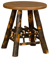 Hickory Log Round Lamp Table, Hickory & Oak