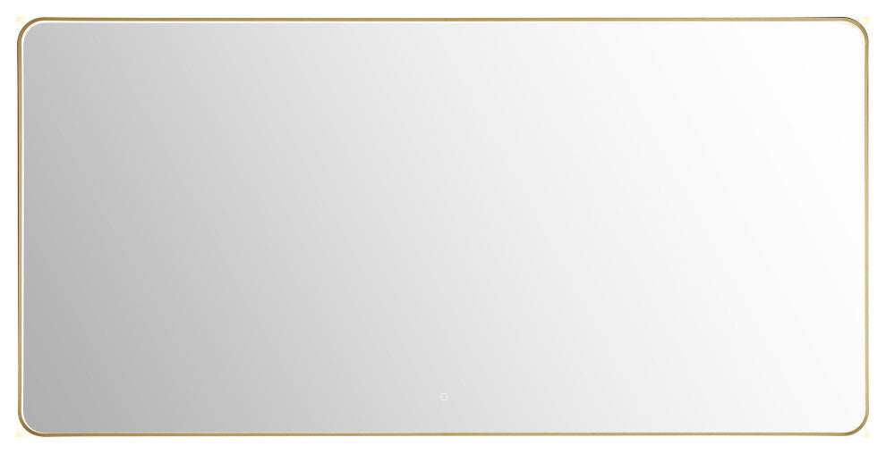 Dazzle Rectangular Bathroom/Vanity LED Lighted Wall Mirror, Brushed Gold, 84"