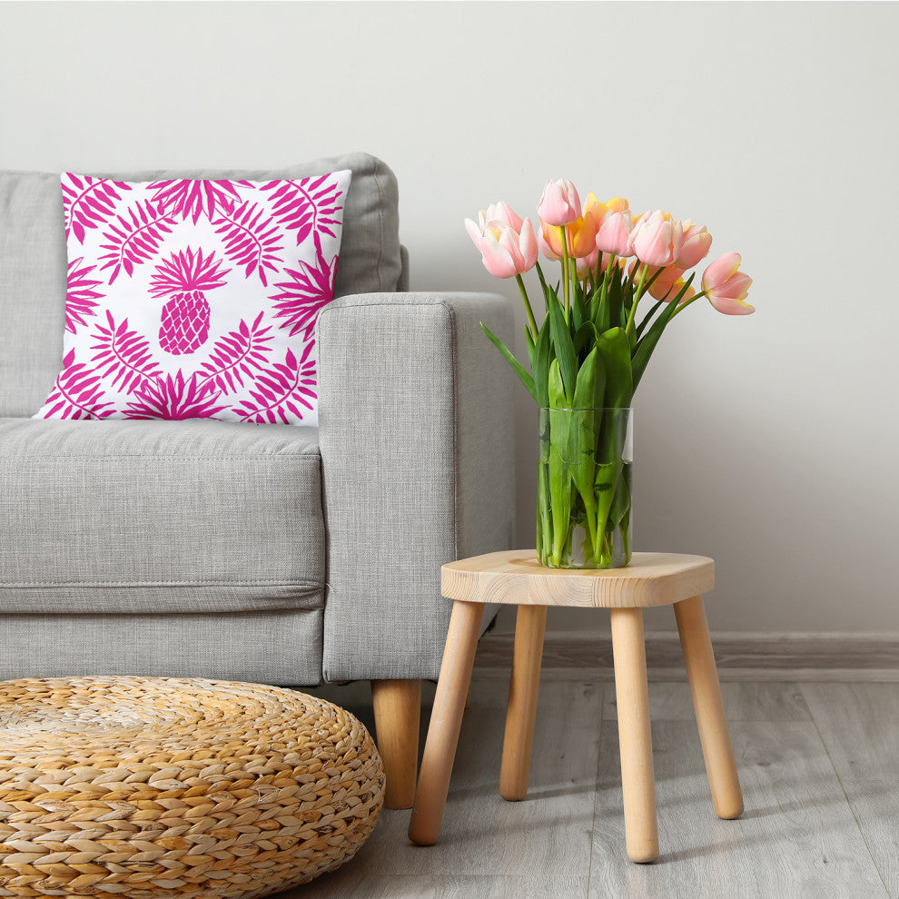 Pineapple Leaves Decorative Throw Pillow, Orchid, 26"x26"
