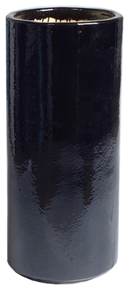 Round Tall Pot, Black 15x36