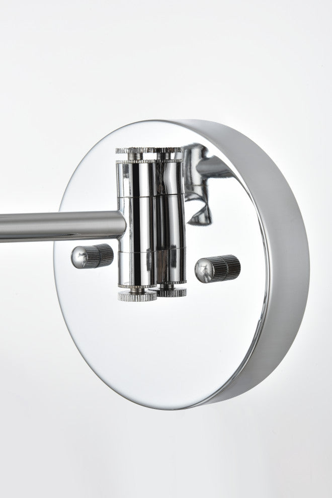 1 Light Chrome And Clear Swing Arm Wall Sconce