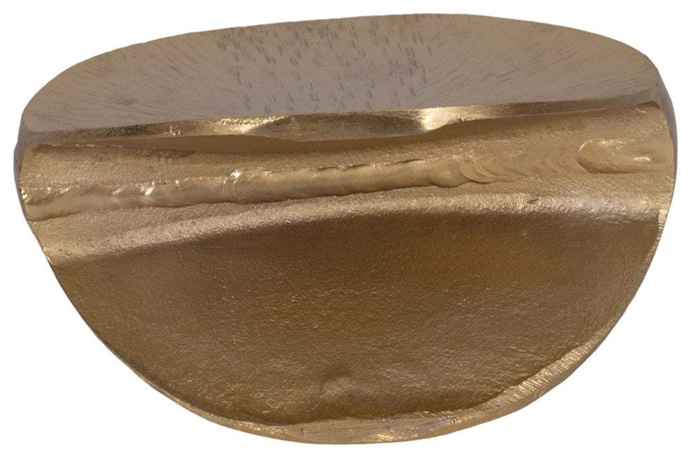 Metal, 12" Etched Oval Vase, Champagne