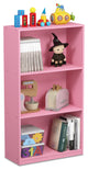 Furinno Basic 3-Tier Bookcase Storage Shelves, Pink, 99736PI