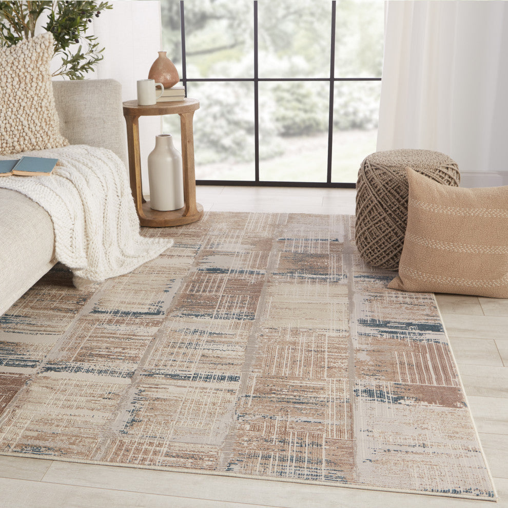 Vibe by Jaipur Living Halvard Abstract Ivory/ Blue Area Rug, 5'x8'