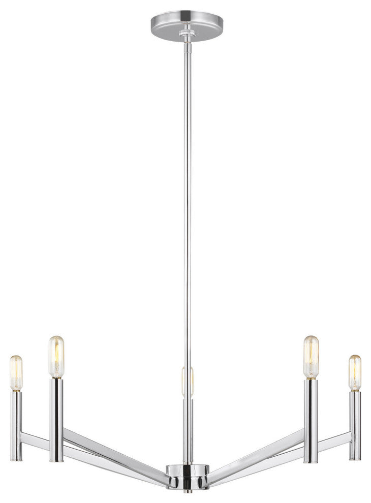 Vector 5-Light Chandelier, Chrome
