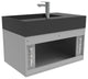 CastelloUSA Amazon 30" Right Wall Mounted Bathroom Vanity Set, Gray, Black Top, Chrome Handles