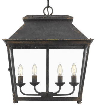 Abingdon 4-Light Pendant, Antique Black Iron