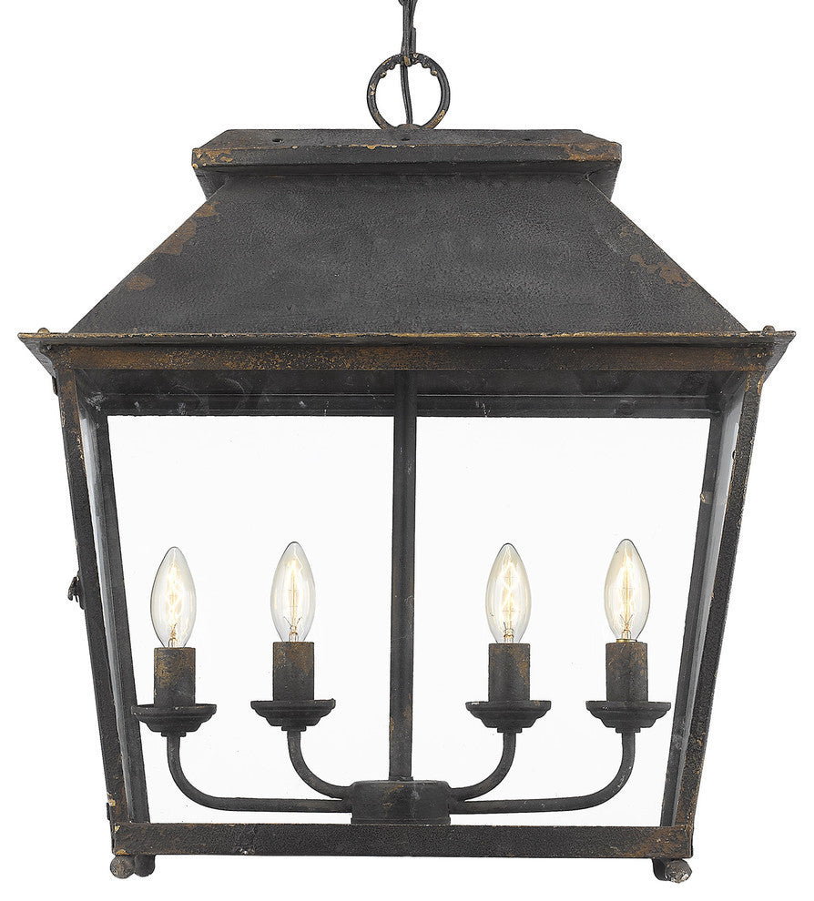 Abingdon 4-Light Pendant, Antique Black Iron