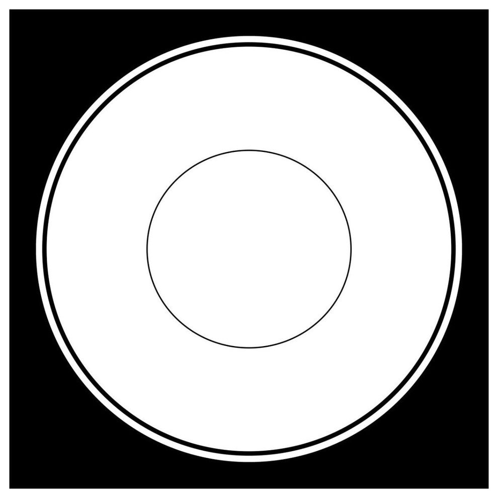 "Mealtime: White on Black - Plate" Digital Paper Print by BG.Studio, 38"x38"