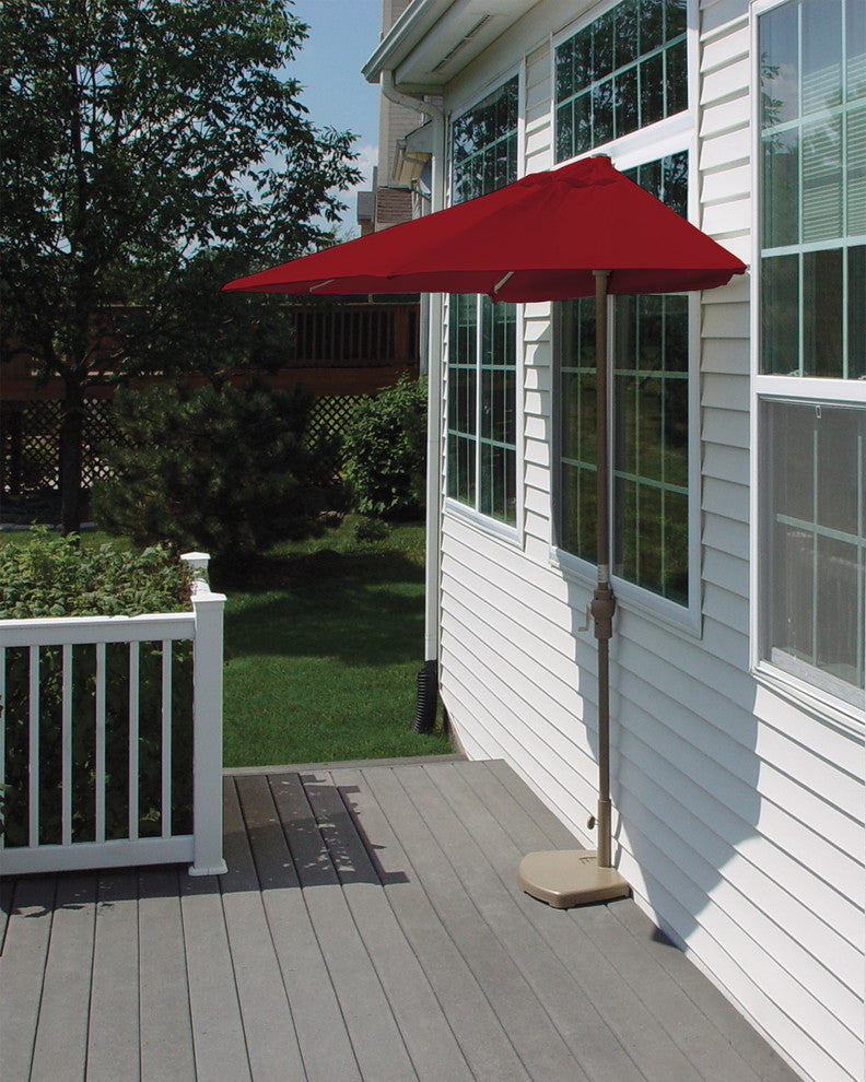 off-The-Wall Brella Half Umbrella, Red, 9'', Olefin Fabric