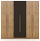 Gramercy Wardrobe Armoire Closet, Nature and Textured Gray