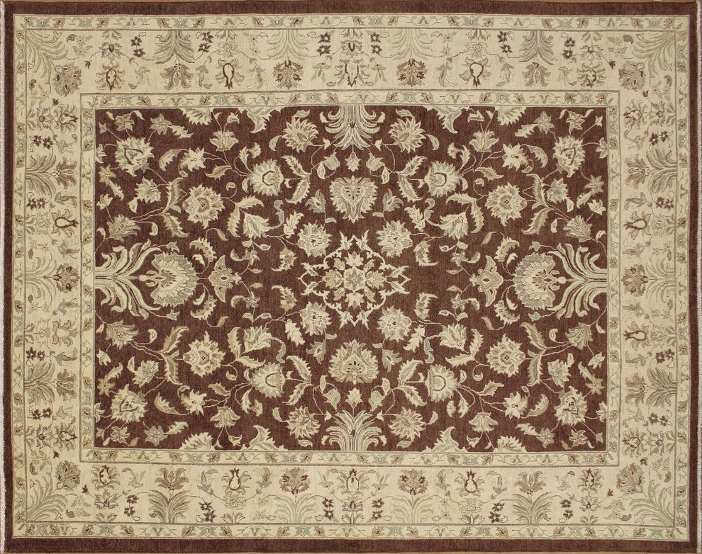 Peshawar Maci Chocolate Hand-Knotted Rug, 9'1x11'10