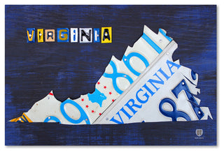 "Virginia License Plate Map" Canvas Art by Design Turnpike