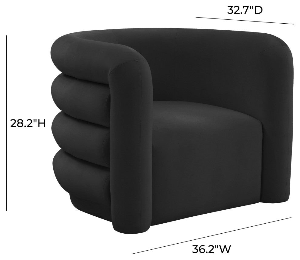 TOV Furniture Curves Black Velvet Lounge Chair