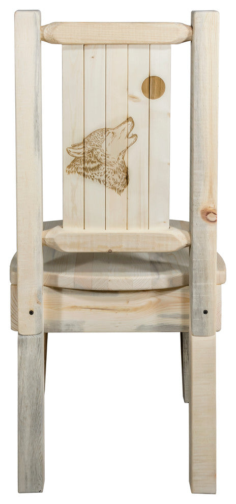 Homestead Collection Side Chair, Wolf Design, Ready to Finish