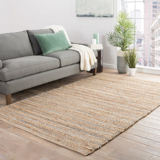 Jaipur Living Canterbury Natural Solid Beige/Blue Area Rug, 2'6"x9'
