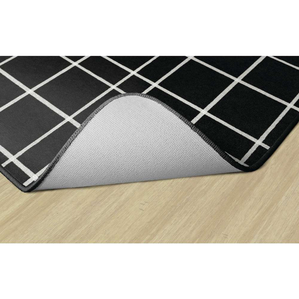Flagship Carpets VA1816-22FS 4'X6' Black Check Educational Rug