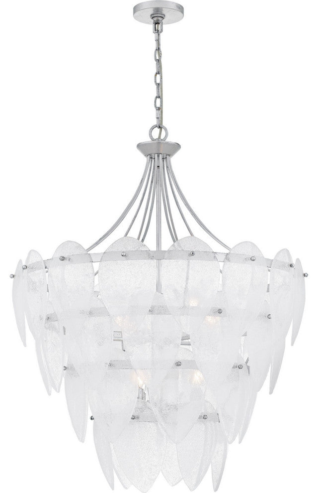 Lilestone Seven Light Pendant in Silver Leaf