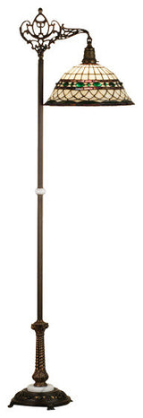 70H Tiffany Roman Bridge Arm Floor Lamp