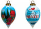 Season of Miracles Wordings Snowman Hand Painted Mouth Blown Glass Ornament
