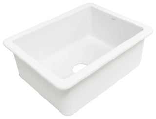 Eden Crisp White Fireclay 23" Single Bowl Undermount Kitchen Sink