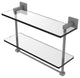 Montero 16" Two Tiered Glass Shelf with Integrated Towel Bar, Matte Gray
