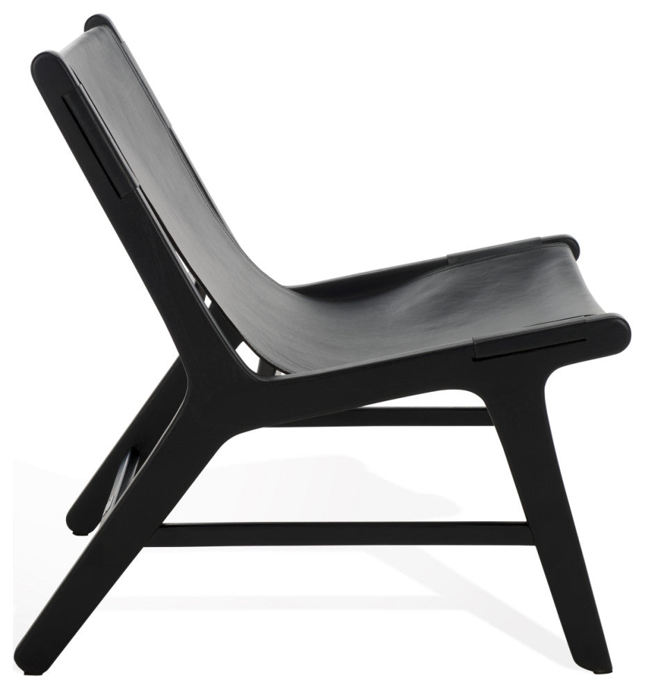 Safavieh Couture Alanarose Leather Accent Chair, Black