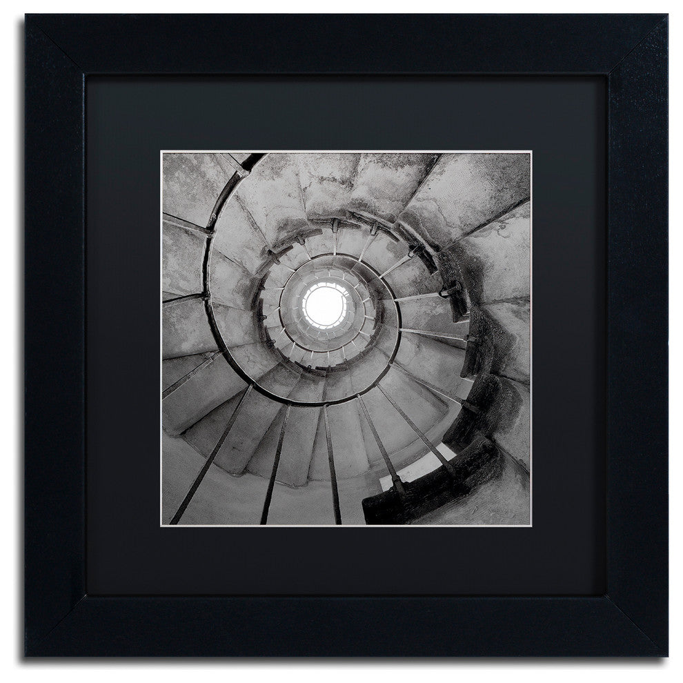 Alan Blaustein ''Veneto I'' Art, Black Frame, Black Mat, 11x11