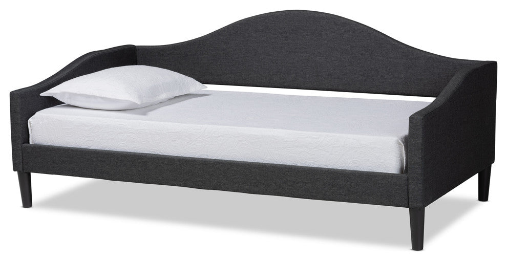 Selena Contemporary Fabric Upholstered Twin Daybed, Charcoal