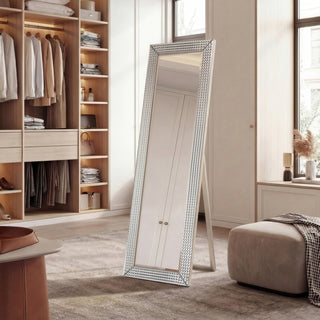 Bling Beveled Cheval Mirror, Full-Length Mirror, Floor Mirror, 64"x18"