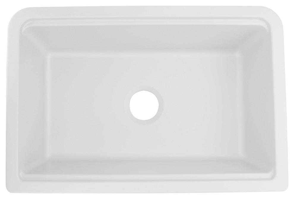 30" Reversible Workstation Granite Composite Apron Sink With Accessories, White