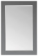 Ivy Rectangular Bathroom Wood Framed Wall Mirror, Gray, 24"